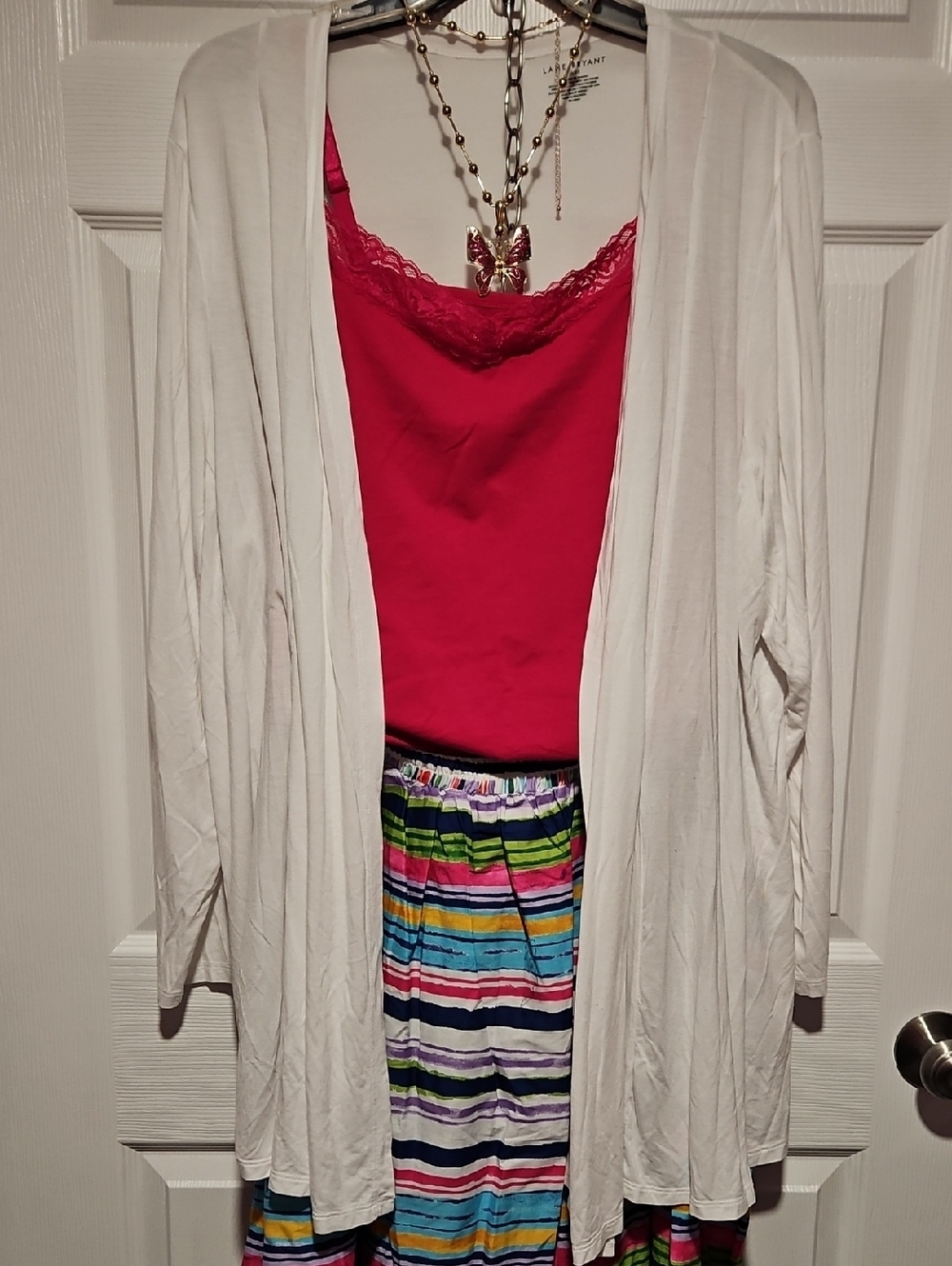 Lane Bryant White Open-Front Cardigan